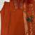 Orange Color Embroidery Sequins With Hand Work Roman Silk Kurti pant Set.