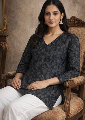  floral digital print muslin silk blend tunic 2