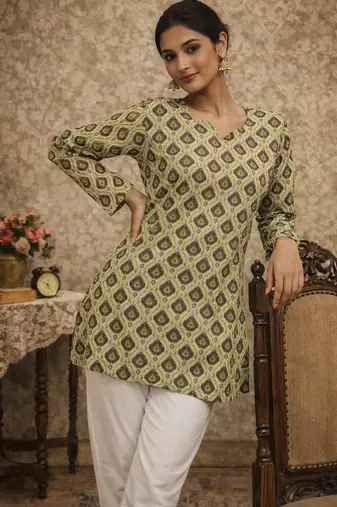  floral digital print muslin silk blend tunic