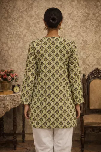  floral digital print muslin silk blend tunic