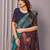 Turquoise soft silk banarasi saree with blouse