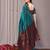 Turquoise soft silk banarasi saree with blouse