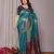 Turquoise soft silk banarasi saree with blouse