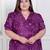 Doriyaan plus size womens purple bandhni printed a-line maxi dress