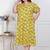 Doriyaan plus size women's yellow printed puff sleeve floral  maxi party dress