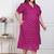 Doriyaan plus size womens magenta floral printed cotton dress with one side pocket