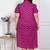 Doriyaan plus size womens magenta floral printed cotton dress with one side pocket
