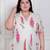 Doriyaan plus size womens off white flower printed cotton flex maxi dress