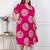 Doriyaan plus size womens pink printed collar neck short puff sleeves cotton a-line maxi dress