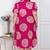Doriyaan plus size womens pink printed collar neck short puff sleeves cotton a-line maxi dress