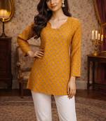 Trending floral digital print muslin silk tunic / stylish short kurti for grilish