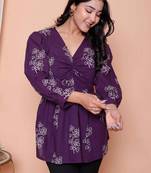 Doriyaan womens cotton  butterfly style floral print v-neck  top