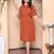 Doriyaan womens rust solid midi dress and side belt