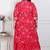  plus size women's red cotton gota work kurta with palazzo