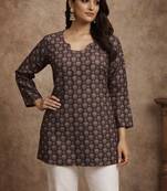Trending floral digital print muslin silk tunic / stylish short kurti for grilish