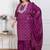  plus size magenta embroidered cotton kurta with palazzo and dupatta