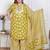  plus size women's lime yellow embroidered straight kurta with palazzo and dupatta