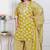  plus size women's lime yellow embroidered straight kurta with palazzo and dupatta