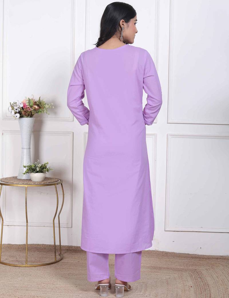  womens lavender angrakha kurta set