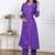  womens purple floral printed angrakha style kurta with palazzo