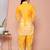  womens yellow digital printed kurta set