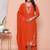  womens embroidered cotton kurta with palazzo & dupatta set