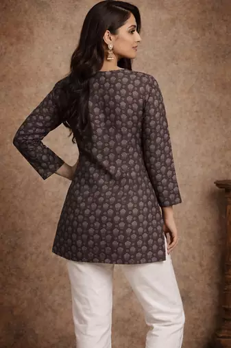  floral digital print muslin silk blend tunic