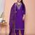  womens purple muslin stright kurta and palazzo with dupatta suit set