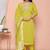  womens muslin yellow  kurta and palazzo with dupatta set