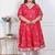Doriyaan plus size women's red jaipuri printed cotton ethnic anarkali kurta