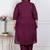  womens plus size wine floral kurta with palazzo