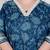 Doriyaan plus size women's blue cotton embroidered neck anarkali kurta