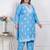 womens plus size blue embroidered kurta with palazzo