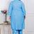 womens plus size blue embroidered kurta with palazzo