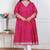 Doriyaan plus size women's pink  cotton bandhani ethnic anarkali kurta
