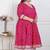 Doriyaan plus size women's pink  cotton bandhani ethnic anarkali kurta