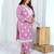  womens plus size pink embroidered kurta with palazzo