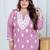  womens plus size pink embroidered kurta with palazzo