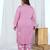  womens plus size pink embroidered kurta with palazzo