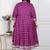 Doriyaan plus size women cotton  magenta gota lace and  embroidered anarkali kurta