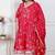 Doriyaan plus size women's red embroidered anarkali kurta and dupatta 