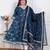 Doriyaan plus size women's jashn hand block printed ethnic anarkali kurta and dupatta