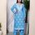  womens blue embroidered kurta with palazzo