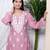  womens pink embroidered kurta with palazzo