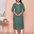 Doriyaan womens green zigzag  print embroidery rayon straight kurti