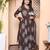 Doriyaan womens brown animal printed  anarkali kurta with dupatta set