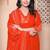  womens floral printed  straight fit kurta with palazzo and dupatta - orange