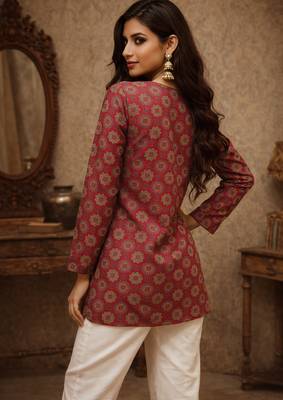  floral digital print muslin silk blend tunic 4