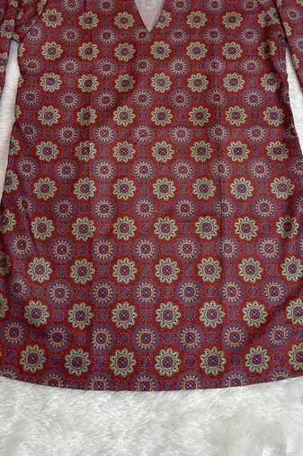  floral digital print muslin silk tunic / stylish short kurti for grilish