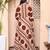 Doriyaan womens brown printed v-neck anarkali kurta